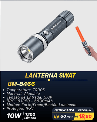 LANTERNA SWAT 60PÇS R$18,50