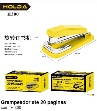 Grampeador ate 20 paginas R$ 11,7 PC/CX:60
