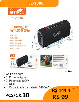 CAIXA DE SOM PCS/CX:30 R$99