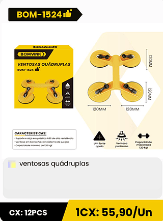 ventosas quádruplas CX: 12PCS 1CX: 55,90/Un