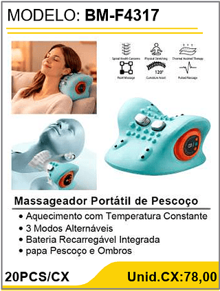 Massageador Portatil de Pescoço 20PCS/CX Unid.CX:78,00