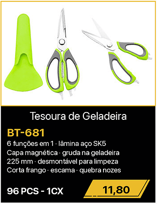 Tesoura de Geladeira 96PCS R$11,80