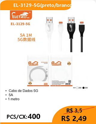 CABO LIGHTNING PCS/CX:400 R$2,49