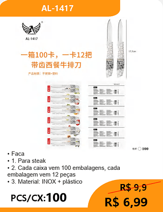 Faca PCS/CX:100 R$ 6,99
