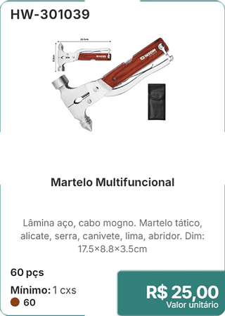 Martelo Multifuncional 60 pçs R$ 25.00