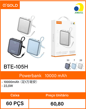 Powerbank10000 mAh Caixa 60 PCS Preco Unitario 60,80
