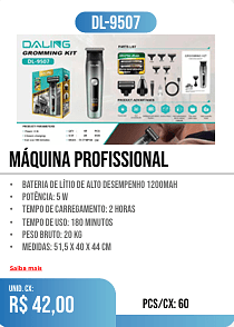 máquina profissional PCS/CX: 60 UNID. CX: r$ 42,00
