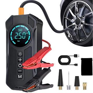 Bomba de Ar Portatil Compressor Inflator Multi-função 4 em 1 Auxiliar Partida Bateria Portátil Emergência