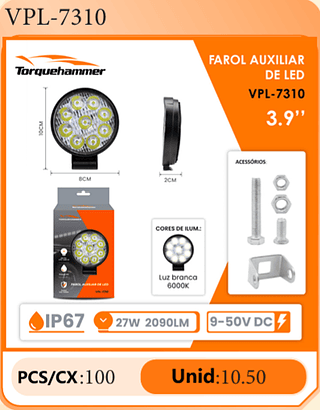 FAROL AUXILIAR DE LED 3.9" PCS/CX:100 Unid:10.50