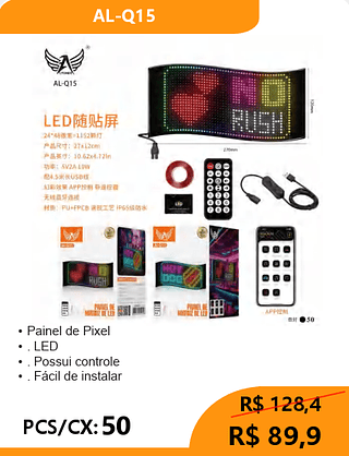 Painel de Pixel PCS/CX:50 R$ 89,9