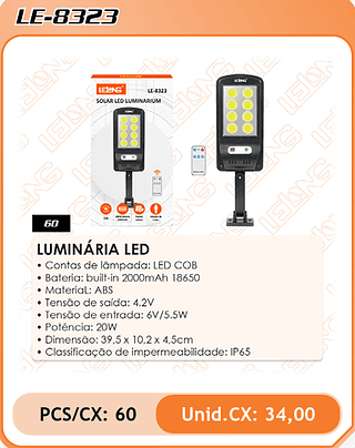 LUMINÁRIA LED 60PÇ=34$