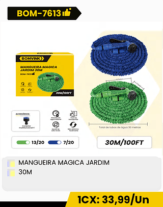 MANGUEIRA MAGICA JARDIM 30M CX: 20PCS 1CX: 33,99/Un