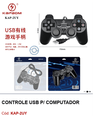 CONTROLE USB P/ COMPUTADOR R$ 15,3 PCS/CX:50