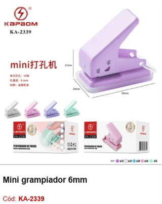 Mini grampiador 6mm R$ 3,51 PCS/cx: 288
