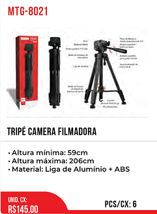 TRIPÉ CAMERA FILMADORA 6pç=145$