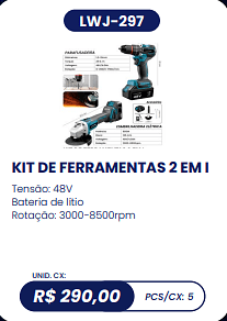 KIT DE FERRAMENTAS 2 EM I UNID. CX: R$ 290,00 PCS/CX: 5