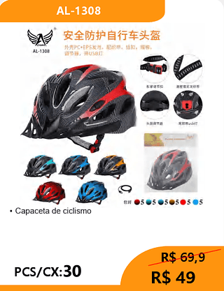 Capacete de ciclismo PCS/CX:30 R$ 49