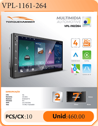Multimidia Automotive PCS/CX:10 Unid:460.00