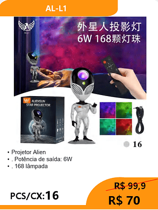 Projetor Alien PCS/CX:16 R$ 70