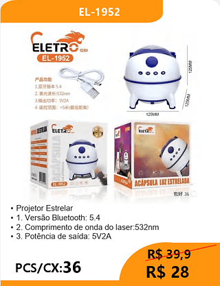 Projetor Estrelar PCS/CX:56 R$28