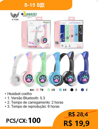 Headset Coelho PCS/CX:100 R$19,9