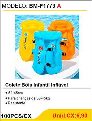 Colete Bóia Infantil Inflável 100PCS/CX Unid.CX:6,90