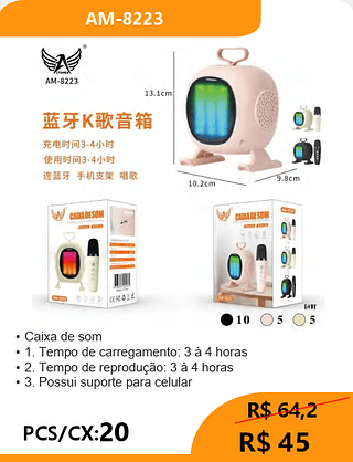 Caixa de som PCS/CX:20 R$45