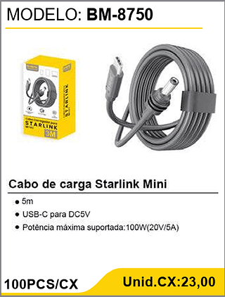 Cabo de carga Starlink Mini 100PCS/CX Unid.CX:23,00