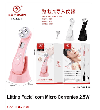 Lifting Facial com Micro Correntes 2.5W R$ 49,5 PCS/Cx: 30