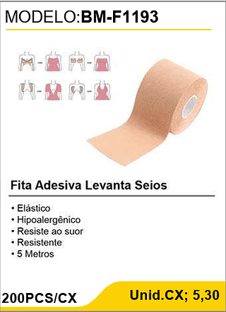 Fita Adesiva Levanta Seios 200PCS/CX Unid.CX; 5,30
