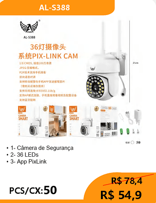Câmera de Segurança PCS/CX:50 R$ 54,9