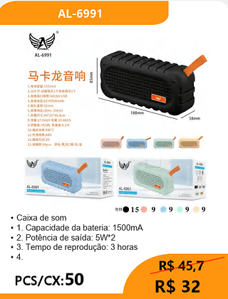 Caixa de som PCS/CX:50 R$32