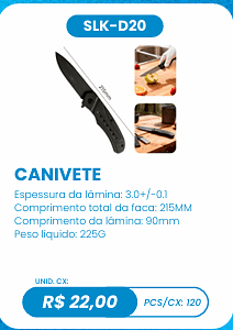 CANIVETE UNID. CX: R$ 22,00 PCS/CX: 120