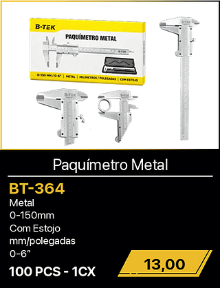 Paquímetro Metal 100PCS R$13,00