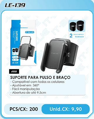 SUPORTE PARA PULSO E BRAÇO PCS/CX: 200 Unid.CX: 9,90