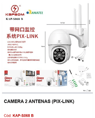 CÂMERA 2 ANTENAS (PIX-LINK) R$ 76,5 PCS/Cx:30