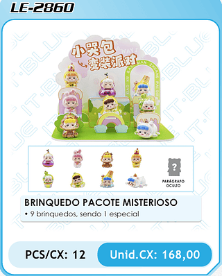 BRINQUEDO PACOTE MISTERIOSO PCS/CX: 12 Unid.CX: 168,00