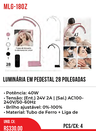 Luminária Em Pedestal 28 Polegadas 4pç=330$
