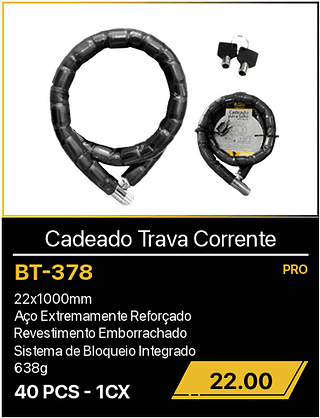 Cadeado Trava Corrente 40PCS R$22.00