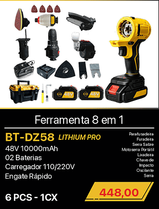 Ferramenta 8 em 16PCS R$448,00