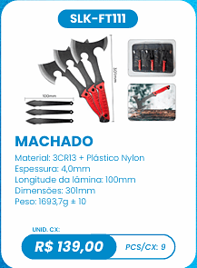 MACHADO UNID. CX: R$ 139,00 PCS/CX: 9