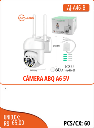 ICSEE CAMERA ABQ A6 5V UNID.CX:RS 65.00 PCS/CX:60