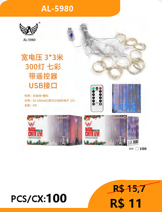 Luzes natalina PCS/CX:100 R$ 11