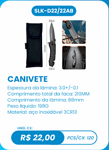 CANIVETE UNID. CX: R$ 22,00 PCS/CX: 120