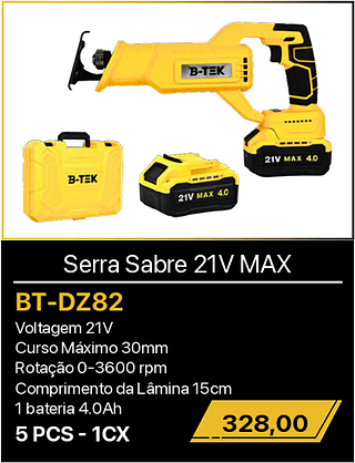 Serra Sabre 21V MAX 5PCS R$328,00
