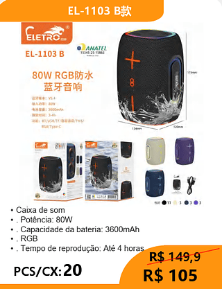 CAIXA DE SOM PCS/CX:20 R$105