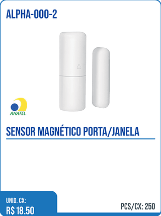 SENSOR MAGNÉTICO PORTA/JANELA UNID. CX: R$ 18.50 PCS/CX: 250