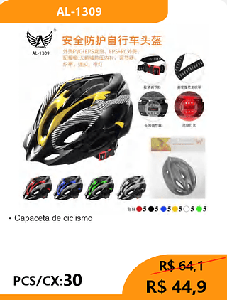 Capacete de ciclismo PCS/CX:30 R$ 44,9