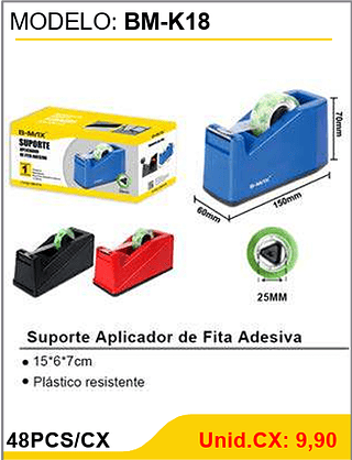 Suporte Aplicador de Fita Adesiva 48PCS/CX Unid.CX: 9,90