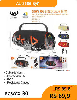 Caixa de som PCS/CX:30 R$69,9